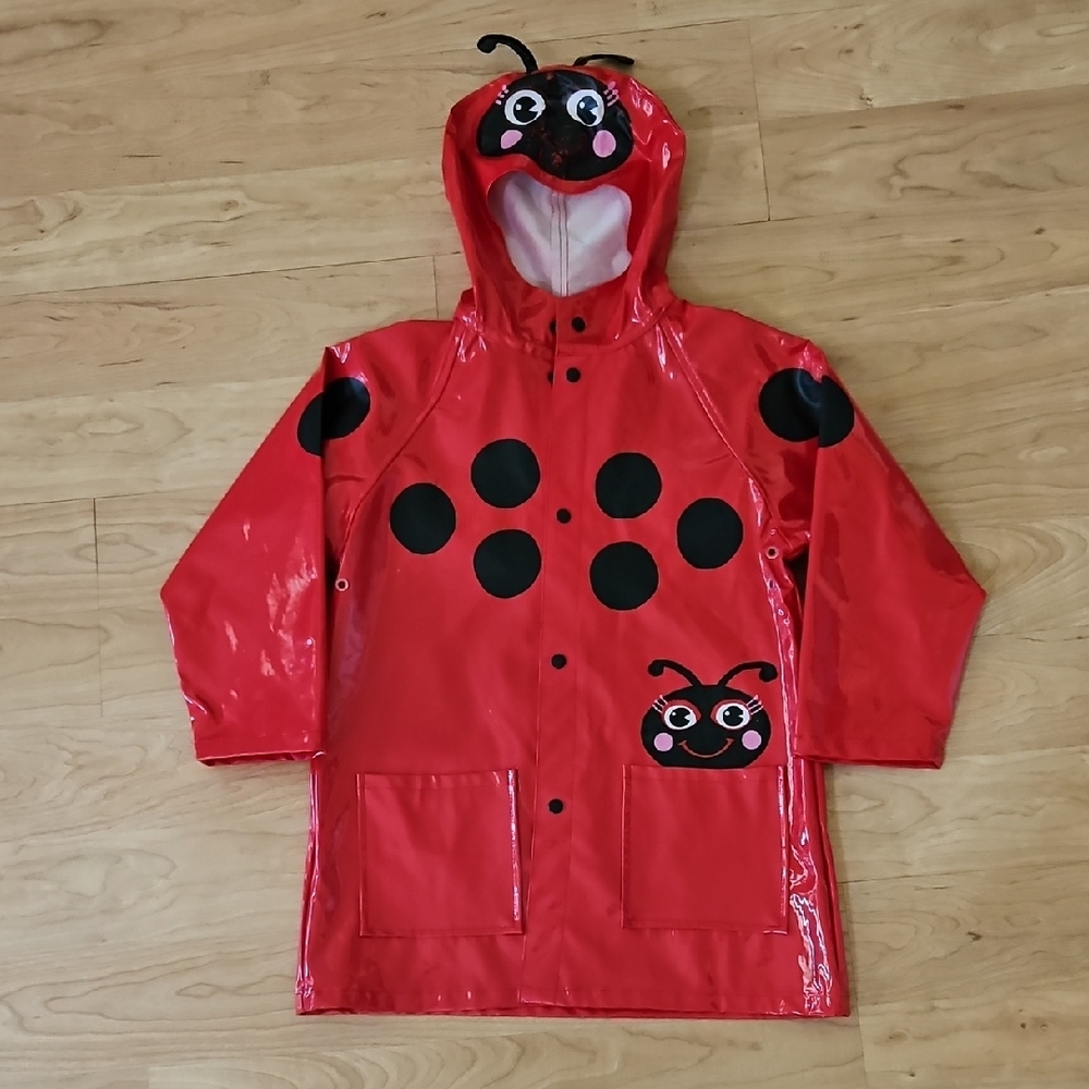 Western Chief Hooded Ladybug Raincoat for Kids. Girls Sz: 5/6